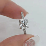 1.5 CT Cushion Old Mine Lab Grown Brilliant Cut IGI Diamond Engagement Ring Forever For Love