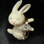 Oval Diamond Solid Gold Chunky Band Wedding Set Forever For Love