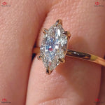 Marquise Diamond Vintage Ring Lab Grown Diamond Ring IGI CERTIFIED Yellow Gold Custom Made Ring Forever For Love