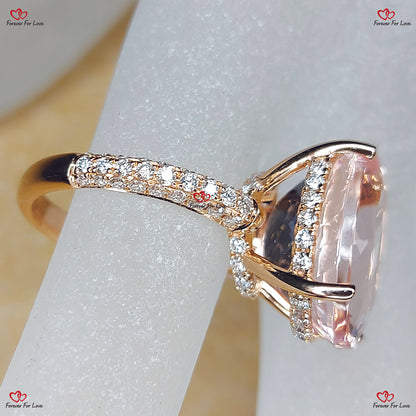 Elegant 11 1/2 TCW Morganite Engagement Ring