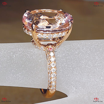 Elegant 11 1/2 TCW Morganite Engagement Ring