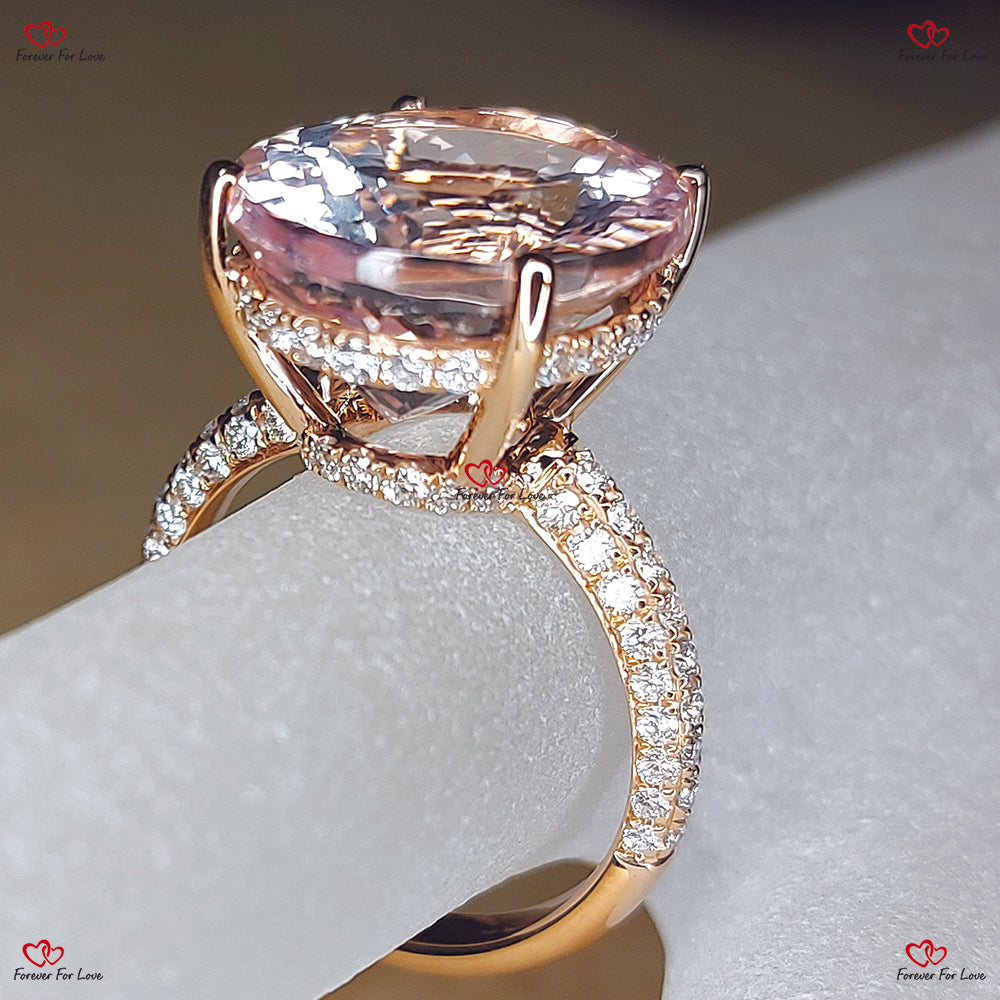 Elegant 11 1/2 TCW Morganite Engagement Ring