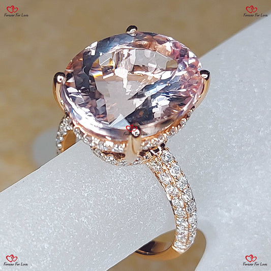 Elegant 11 1/2 TCW Morganite Engagement Ring