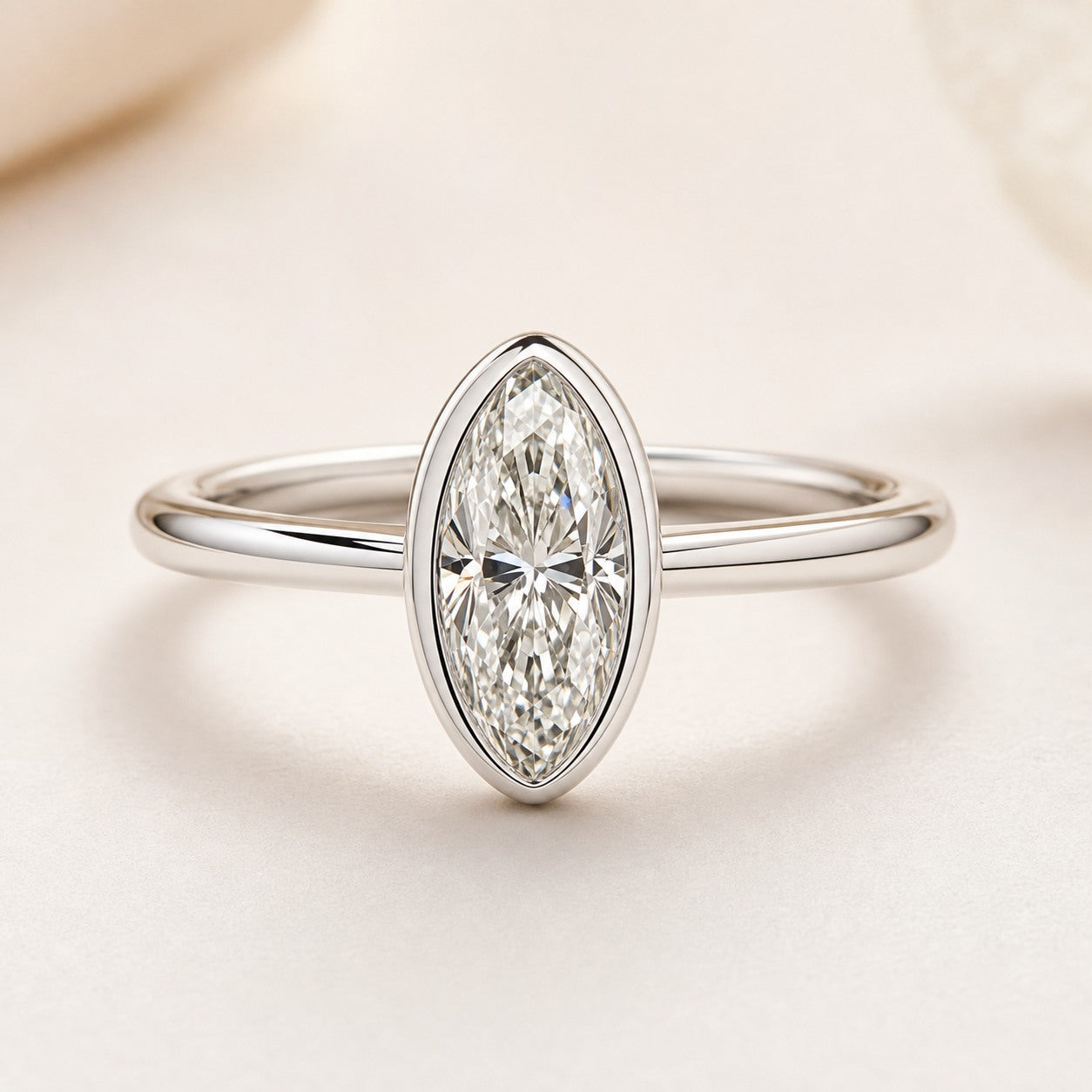 Moval Bezel Engagement Ring
