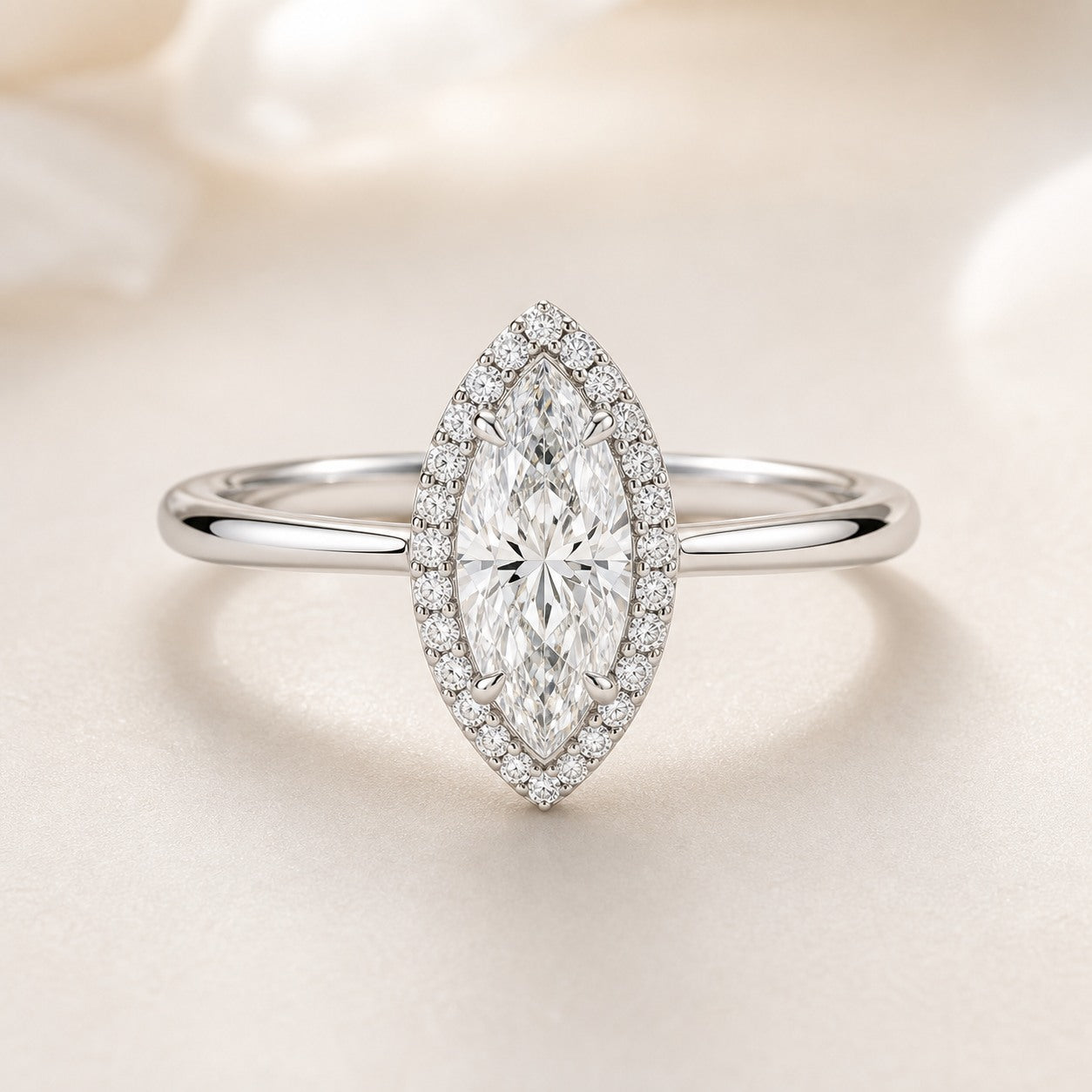 Moval Halo Engagement Ring