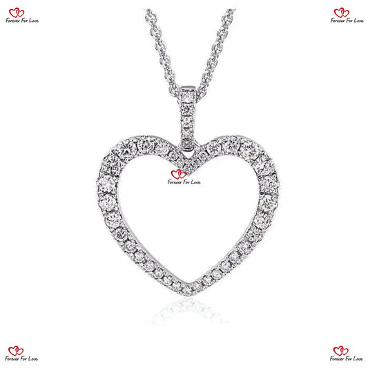 Radiant Love: Dazzling Diamond Heart Pendant with Natural SI1 Diamonds Solid Gold Forever For Love