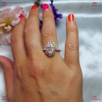 Unique Vintage Style  Hybrid Crushed Ice Oval & Marquise Moissanite Ring | Diamond Halo Engagement Ring Forever For Love