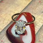 Oval Cut Engagement Ring |  Crushed Ice Oval Moissanite | Diamond Wrap Around Halo | Proposal Gift for Her Forever For Love