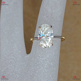Oval Cut Engagement Ring - Hybrid Crushed Ice Oval Moissanite Engagement Ring