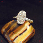 Hidden Halo Twist Band Oval Engagement Ring Crushed Ice Diamond Forever For Love
