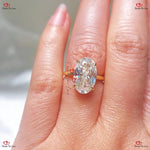 Oval Cut Crushed Ice Moissanite Engagement Ring - Donut Setting Forever For Love