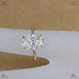 Oval Cut Engagement Ring - Hybrid Crushed Ice Oval Moissanite Engagement Ring