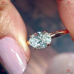 Oval Diamond Engagement Ring – Solid Yellow Gold Bezel Set Wedding Set Forever For Love