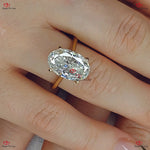 Oval Moissanite Engagement Ring | Crushed Ice Oval 14x9mm | Donut Setting Forever For Love