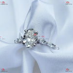 Vintage Oval Diamond Engagement Ring with Marquise Band Forever For Love