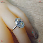 Ethereal Brilliance:  Hybrid Crushed Ice Moissanite Engagement Ring Forever For Love