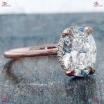 Vintage Oval Crushed Ice Moissanite Hidden Halo Engagement Ring Diamond Engagement Ring Oval Cut Ring Modern Ring Forever For Love