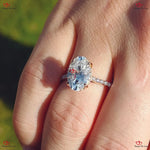 Oval Cut Moissanite Engagement Ring - Forever One Elongated Oval in Solid Gold Forever For Love