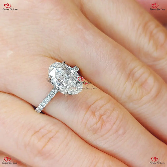 Oval Cut Diamond Engagement Ring in Solid Gold Forever For Love