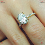 Oval Cut Engagement Ring  Lab Grown Oval Engagement in Solid Gold Forever For Love