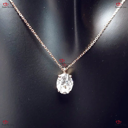 Oval Moissanite Necklace Dainty Minimalist Pendant Forever For Love