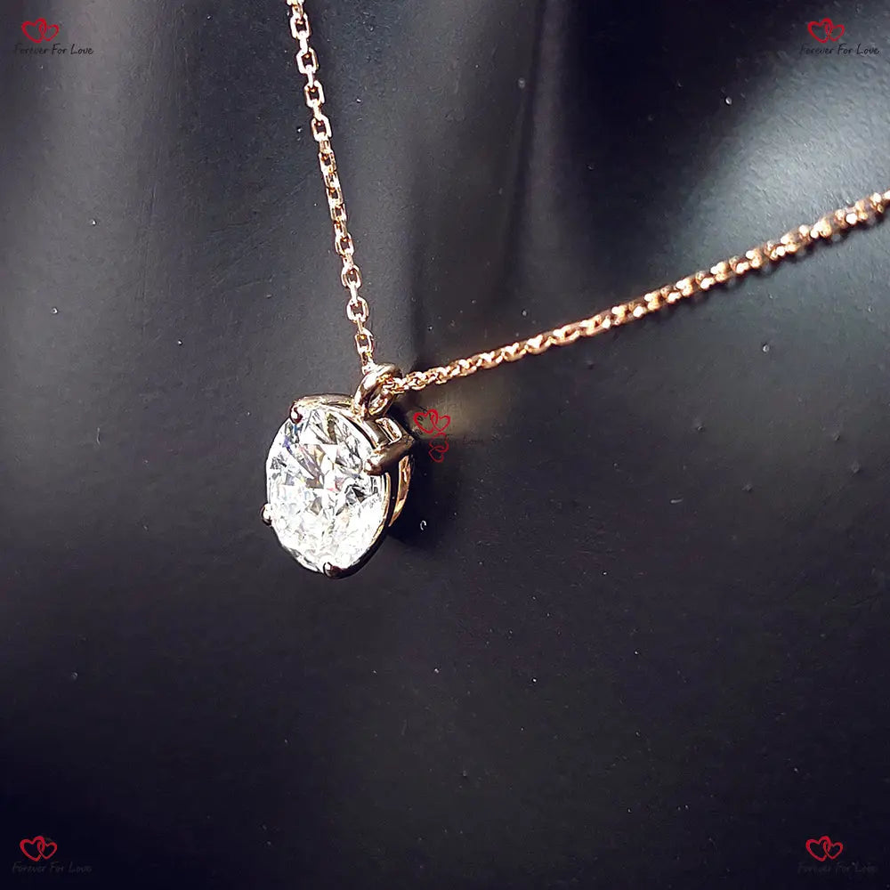 Oval Moissanite Necklace Dainty Minimalist Pendant Forever For Love