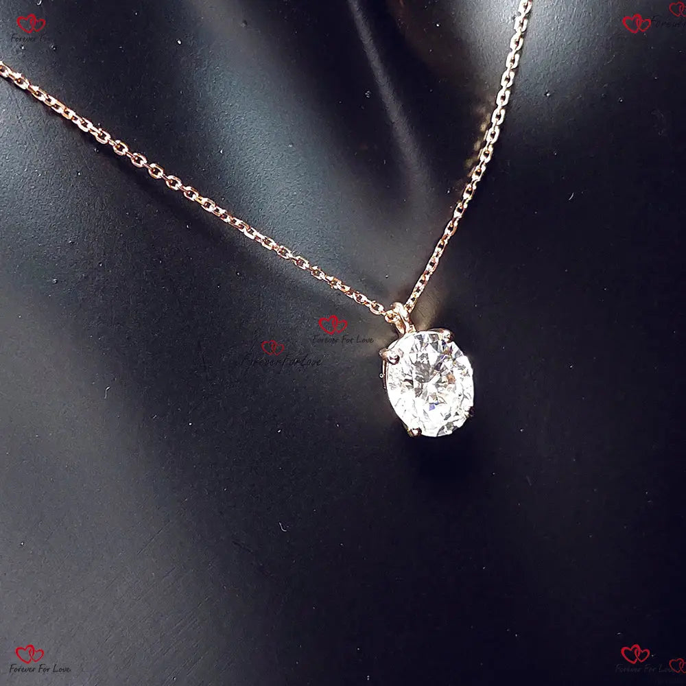 Oval Moissanite Necklace Dainty Minimalist Pendant Forever For Love