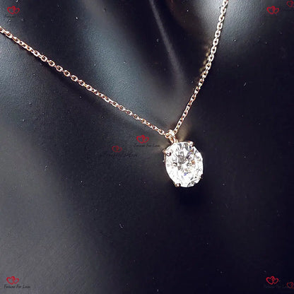 Oval Moissanite Necklace Dainty Minimalist Pendant Forever For Love