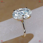 Stunning Oval  Crushed Ice Moissanite Engagement Ring Forever For Love