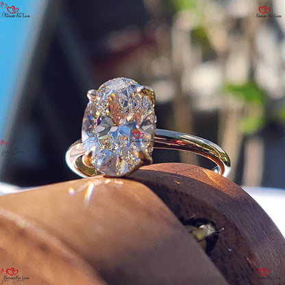 2.5 Carat Oval FVS1 Solitaire Ring Certified Diamond Solitaire Engagement Yellow Gold Ring Lab Created Conflict free Diamond Ring.