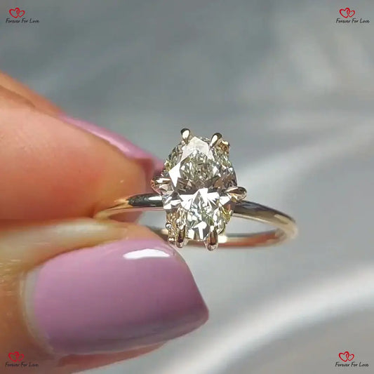 Vintage Oval Diamond Engagement Ring - Certified Oval Shape in White Gold Solitaire Diamond Ring