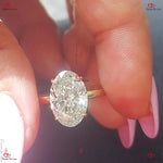 Oval Solitaire Ring Engagement Ring in Solid Gold Forever For Love