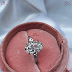 Oval Cut Tapered Baguette Moissanite Engagement Ring -  Unique Three-Stone Vintage Style Anniversary Gift Forever For Love