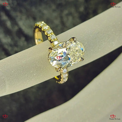 Diamond Engagement Ring Elongated Oval Cut Engagement Ring Forever For Love