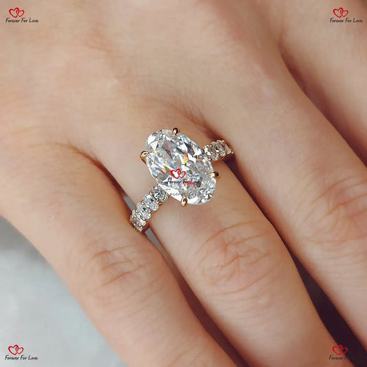 Oval Crushed Ice Diamond Chunky Band with Hidden Halo Anniversary Ring Forever For Love