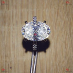 Oval Cut Brilliant Moissanite Engagement Ring in/ White Gold Forever For Love