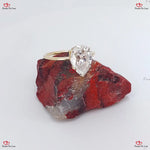 Pear Diamond Engagement Ring with Hidden Halo Setting Forever For Love