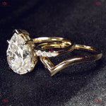 Pear Cut Diamond Engagement Bridal Set Forever For Love