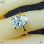 Pear Hidden Halo Engagement Ring Forever For Love
