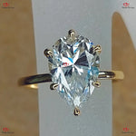 Celebrity Charm  Pear Shaped Moissanite Engagement Ring Forever For Love