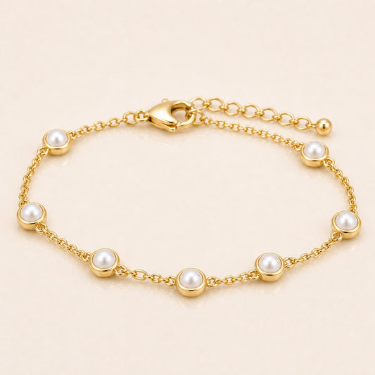 Pearl Station Birthstone Bracelet