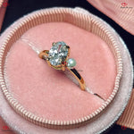 Unique Lab Diamond Oval Cut Engagement Ring with Pearl |  IGI Certified Solid Gold Ring Forever For Love