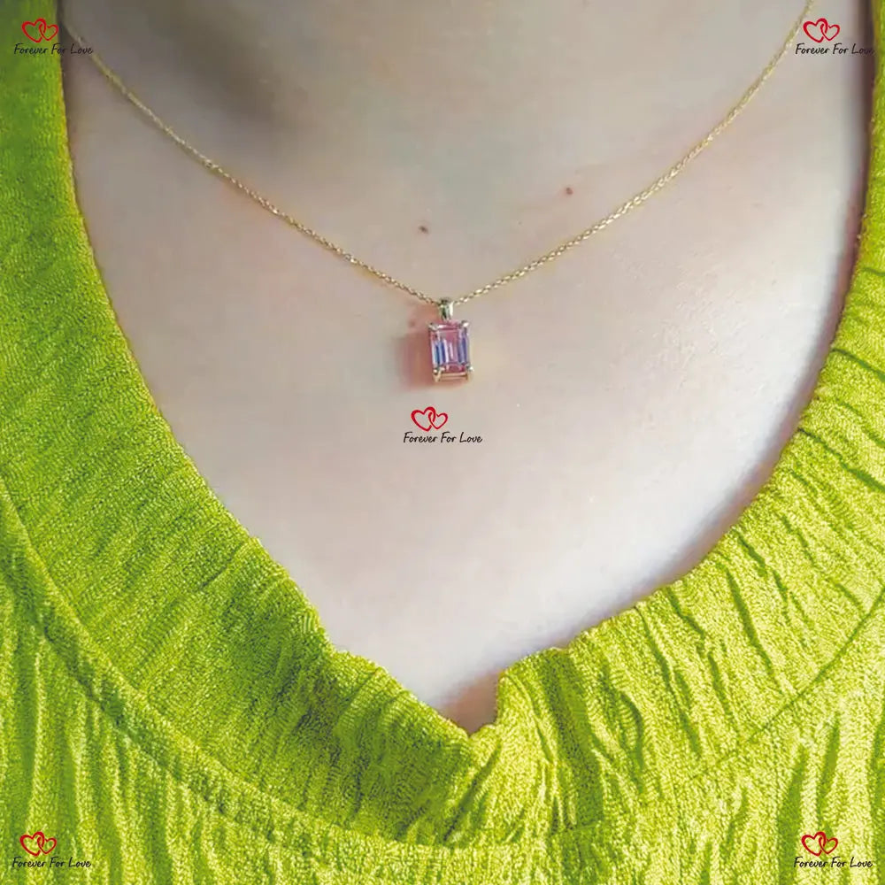 Oval Moissanite Necklace - Rose Gold Dainty Minimalist Pendant Diamond Alternative Forever For Love