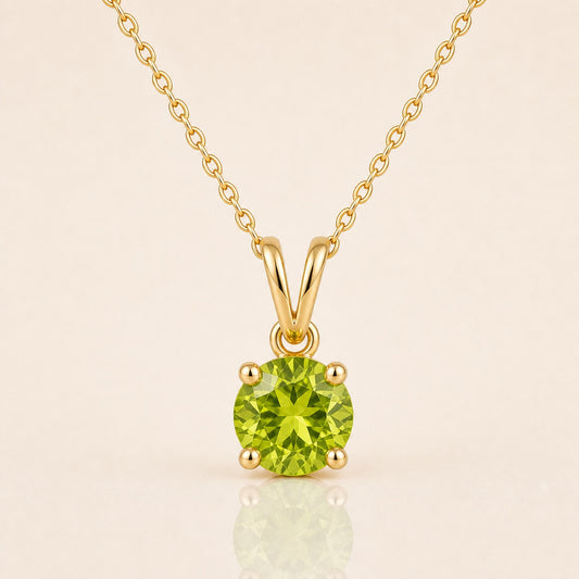 Peridot Solitaire Pendant Necklace