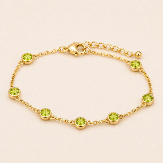 Peridot Station Chain Bracelet