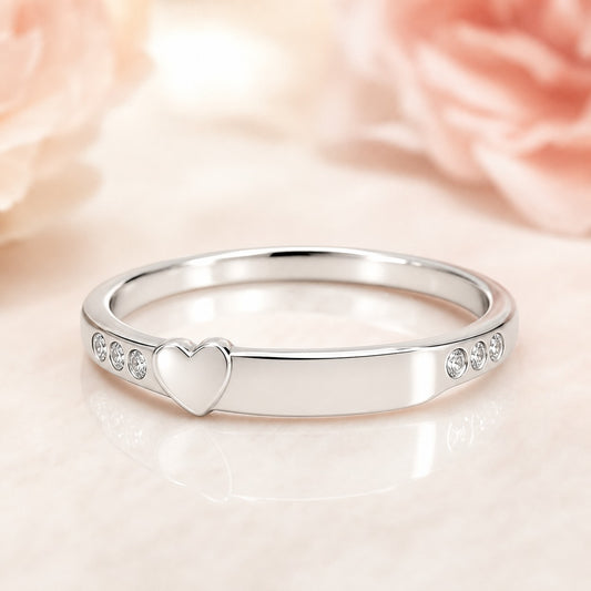 AI-generated photorealistic image of Personalized Heart Band Ring For Mom