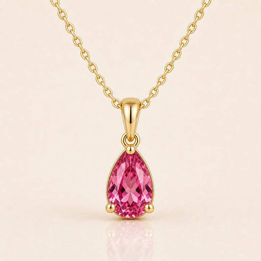 Pink Tourmaline Pendant Necklace