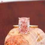 4Ct Vivid Pink Radiant Cut Lab Diamond Ring Forever For Love