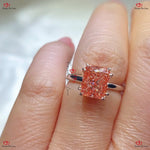 3Ct Cushion Cut Pink Lab Diamond Engagement Ring Forever For Love