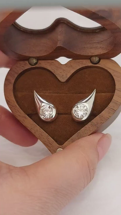 2Ct Solid Gold Diamond Climber Earrings